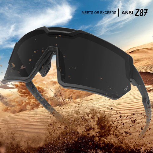 Awdchny Photochromic Z87 Sunglasses for Men Women Safety Sports Sunglasses, ANSI Z87 Impact Rated TR90 Frame UV400 Protection Running Cycling 8001 White Frame
