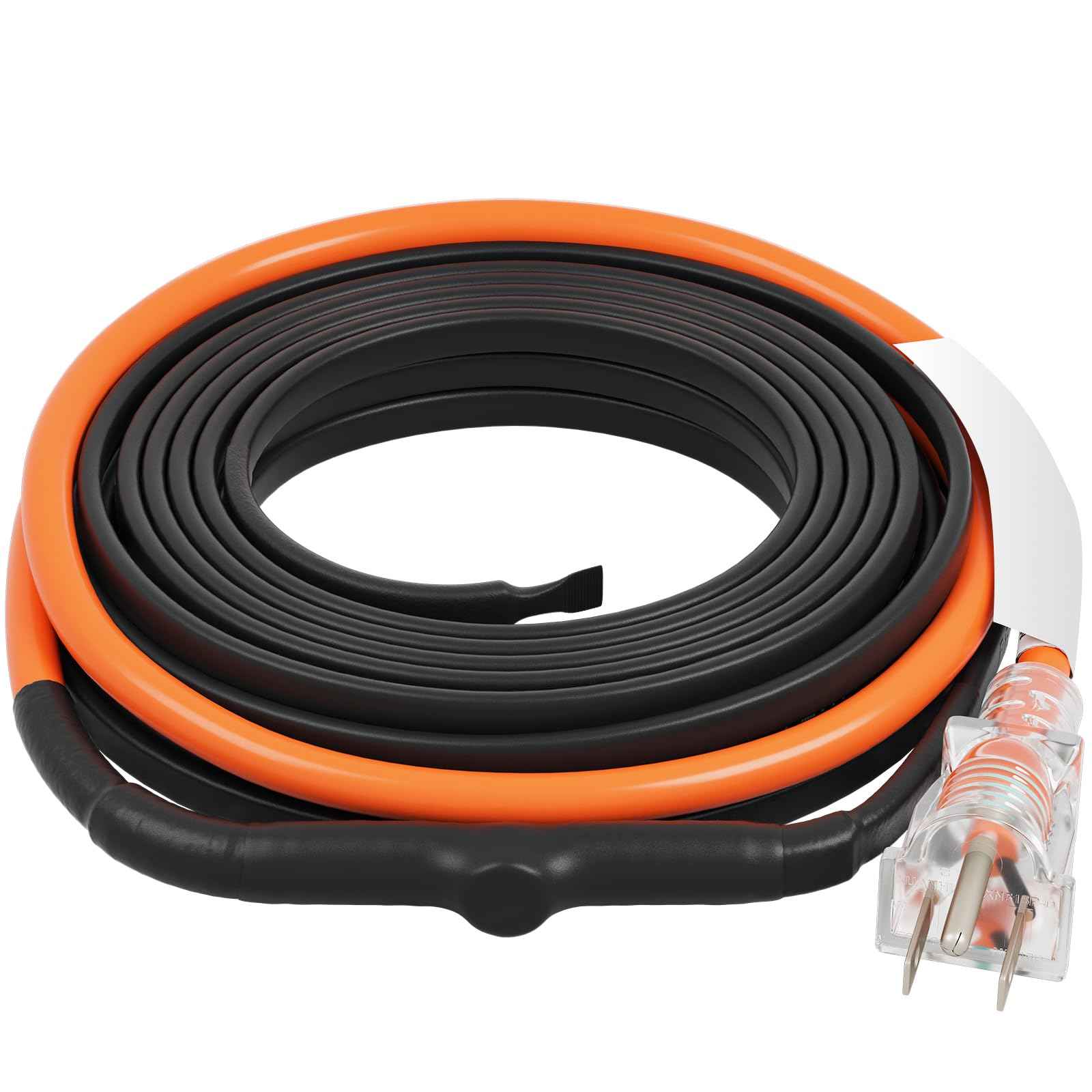 VEVOR Self-Regulating Pipe Heating Cable, 15FT 5W/FT Heat Tape for Pipes Freeze Protection, Water Pipe Heat Cable with Built-in Thermostat Protects PVC Hose, Metal and Plastic Pipe from Freezing