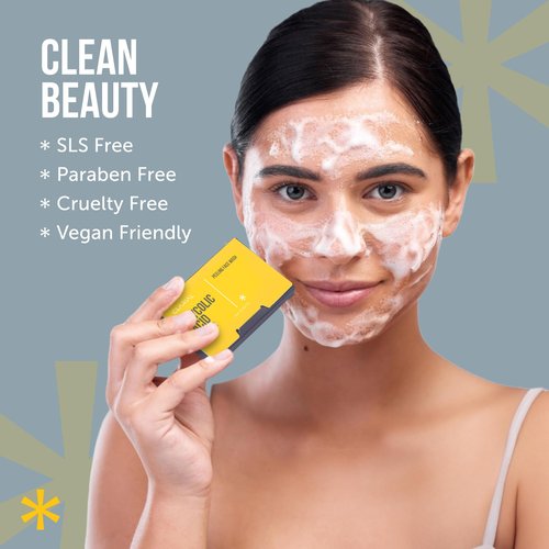CLARIAL Glycolic Acid Soap Sheets - 100 Exfoliating Peel Face Wash - Travel Size Facial Cleanser with Vitamin C, Retinol, Kojic Acid, Collagen - Anti Aging and Minimizes Pores and Scars - 2 Pack