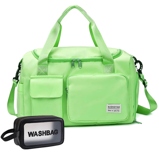 Small Gym Bag for Women, Travel Duffle Bag Carry On Weekender Bag with Shoe Compartment