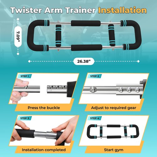 Twister Arm Trainer Adjustable Resistance (30–140 lbs) – Upper Body Strength Trainer for Chest, Arms & Grip, Portable Home Exercise Equipment for Men & Women