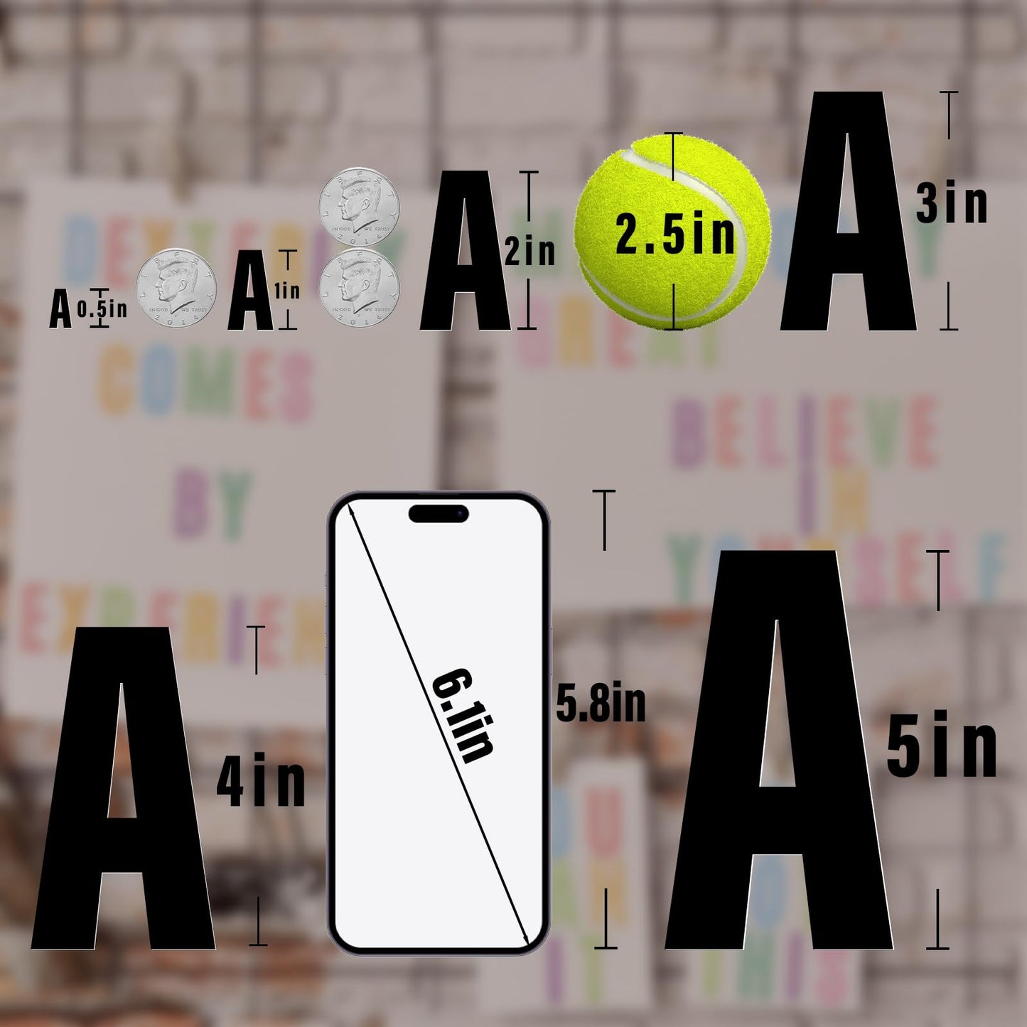 Llewyn 1635 Pieces 30 Sheets Letter Stickers,Vinyl Mailbox Numbers Alphabet Stickers,Self Adhesive Waterproof Decals for Mailbox,Bulletin Board,Window,Door,Sign,Address Number(1Inch Black)