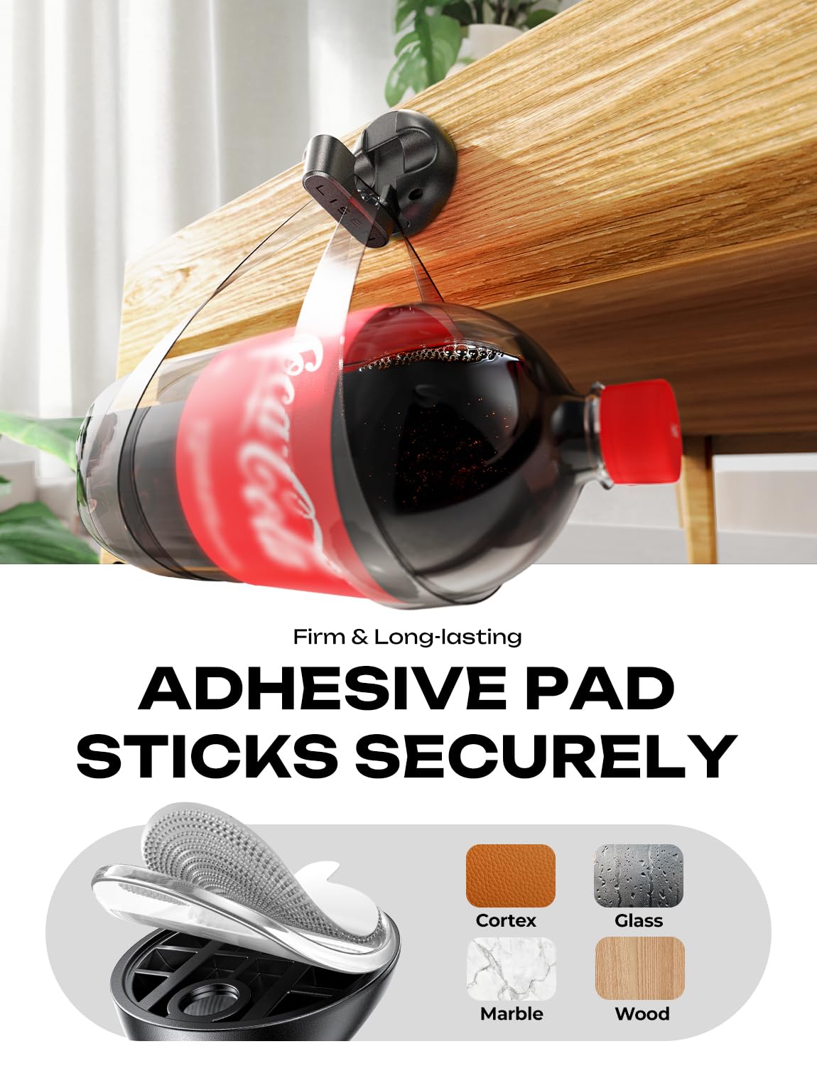 8-Pack Magnetic Cable Clips [1S Snap-On] Cord Holder, LISEN Office Desk Organizers and Accessories with 4 Extra Strong Adhesive Pads, Wire Organizer for Nightstand, Home, Wall, Car, Desktop