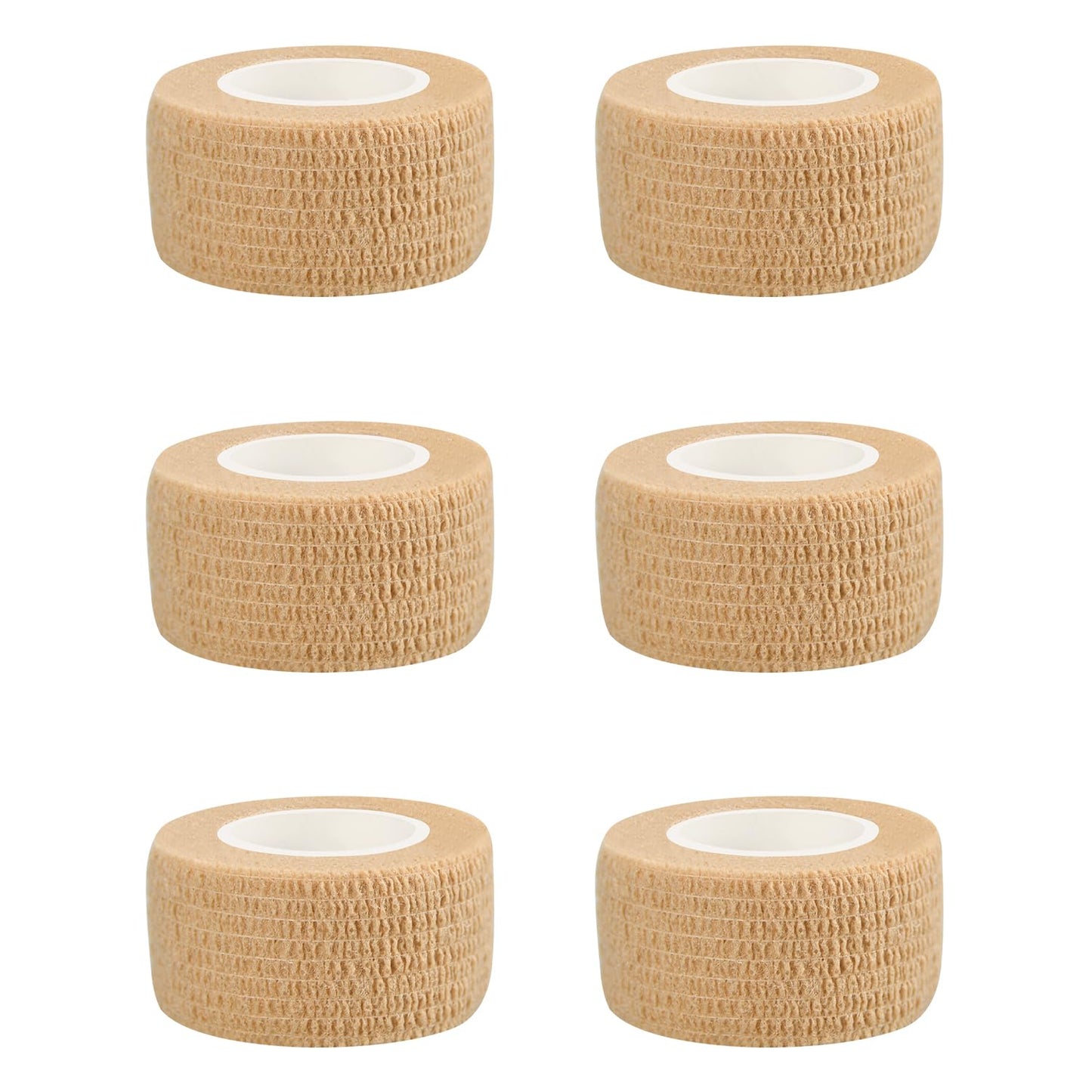1" Self Adhesive Bandage Wraps, 6pcs Vet Wraps, Skin Color, 5 Yard Self Adherent Wraps for Sports, Wrist, Ankle and Swelling