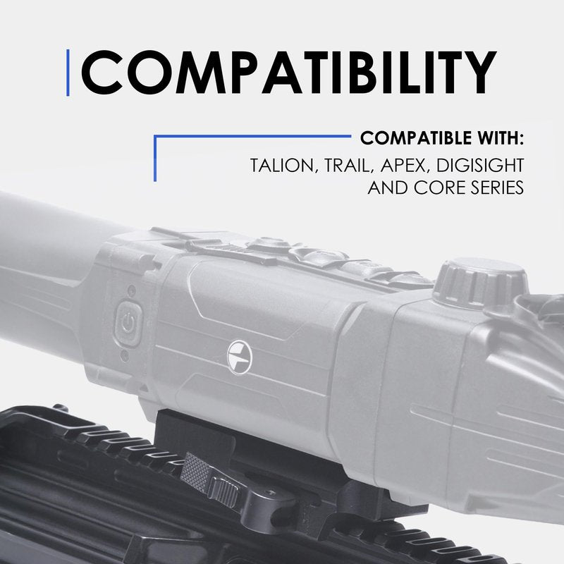Pulsar Locking Quick Detach mount for Pulsar Apex, Trail, Digisight, and Core Riflescopes