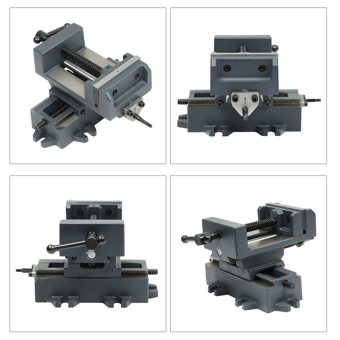 findmall 4 Inch Cross Slide Drill Press Heavy Duty Benchtop Cross Slide Vise X-Y Compound Vise Fit for CNC Milling Machine, Drilling Machine and other Mechanical Equipment