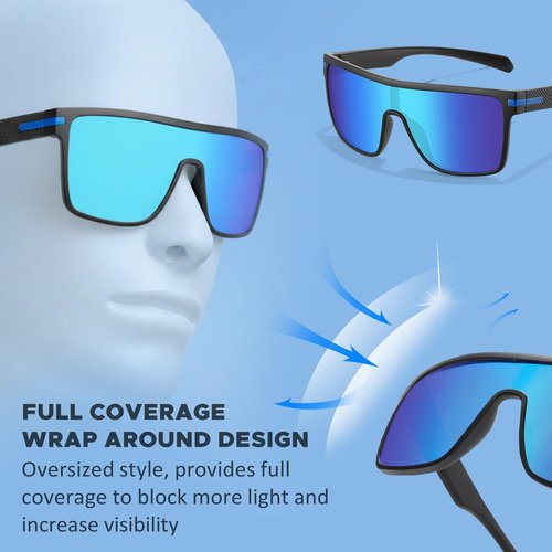 LVIOE Polarized Sports Sunglasses for Men Women UV400 TAC HD Lenses - Driving Fishing Running Cycling Sun Glasses