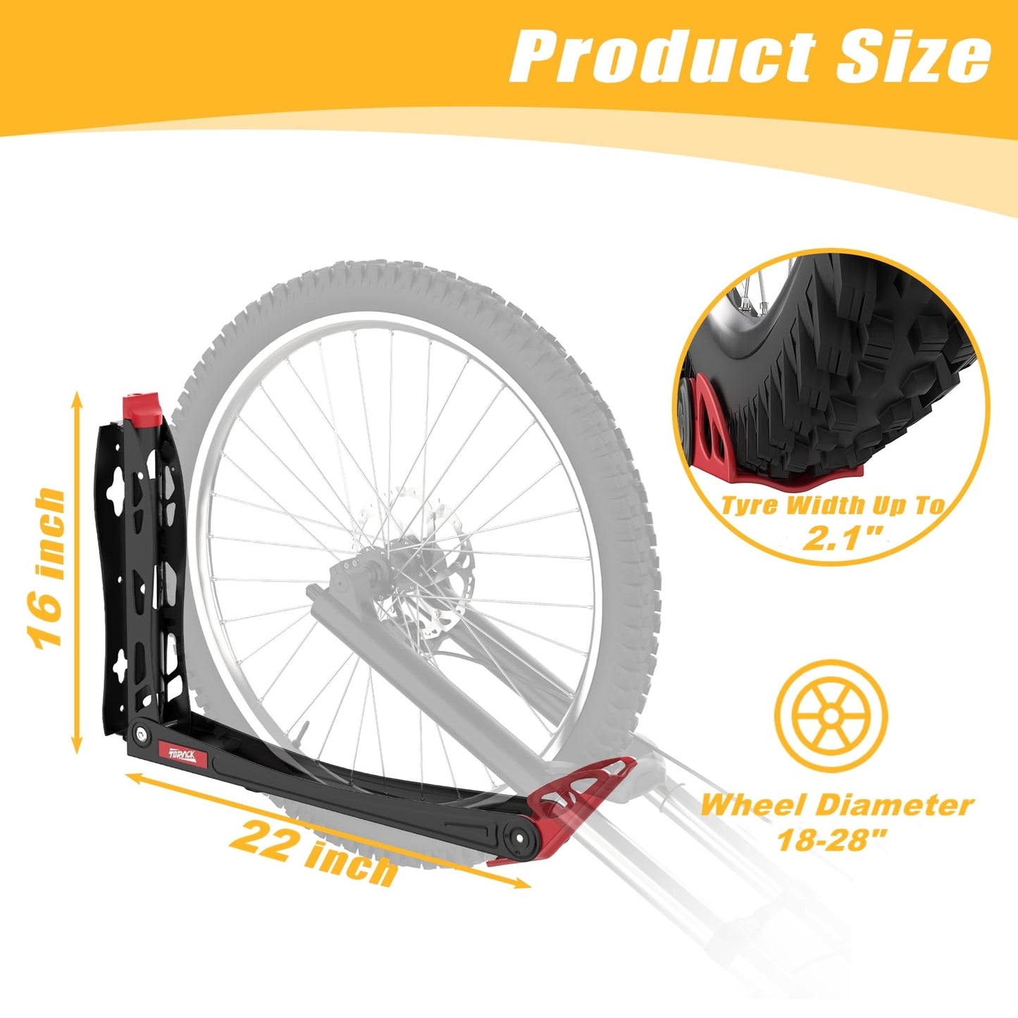 TORACK BIKEPAL No Lift Swivel Bike Rack, Space Saving Vertical Wall Mount Bike Holder for Garage Storage (1 Pack)