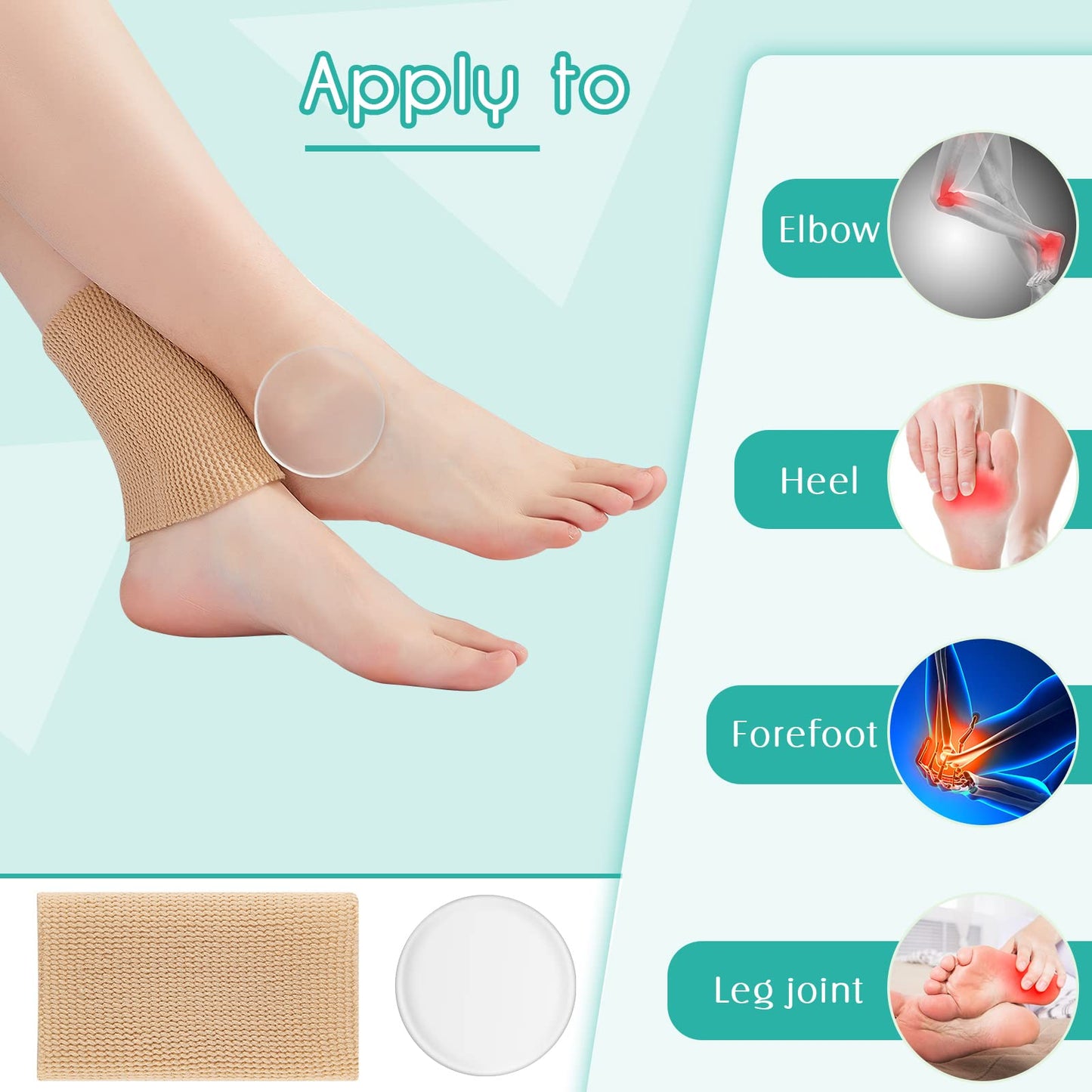 Sratte 4 Pcs Ankle Pads Gel Sleeve Padded Ice Skating Socks Ankle Protector Support Brace Pad Skateboard Accessories for Skating Riding Support Socks(Round)