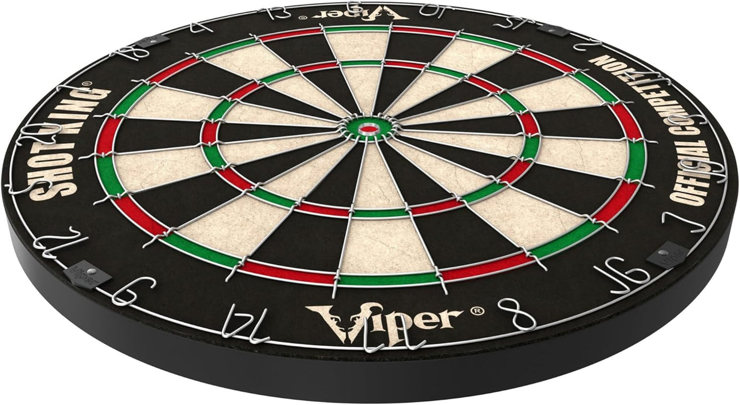 Viper by GLD Products Shot King Dartboard Set - Regulation Bristle Steel Tip with 6 Darts | Black