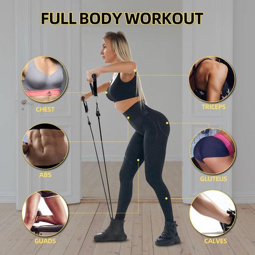 KANGFITER Door Anchor Strap and Resistance Bands for Working Out with Handles, Strength Training Equipment Exercise Bands for Full Body Workout, Non-Slip Multi Point Attachment for Home Gym Fitness