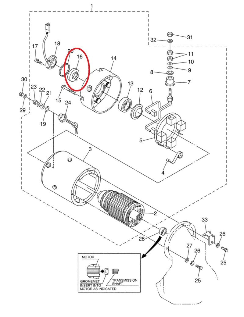A.A Speed Sensor Magnet for Yamaha G22 G29 YDRE with Hitachi Motors JU2-H181K-20-00