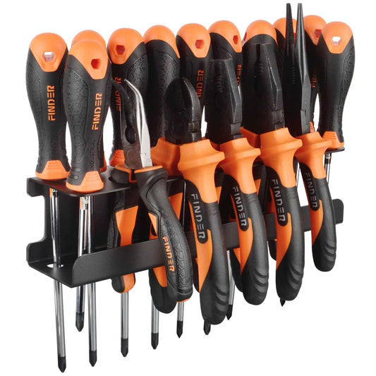 MUTUACTOR Screwdriver Organizer Rack Heavy Duty,Magnetic Mount Screwdriver Holder Plier Organizer,Magnetic Tool Holder Storage Holder for Various Screwdrivers Pliers Shears Tool Chest Cart Workbench