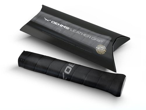 OEHMS Pro Leather Tennis Grip | Black | Adhesive Replacement Grip | Made in Germany
