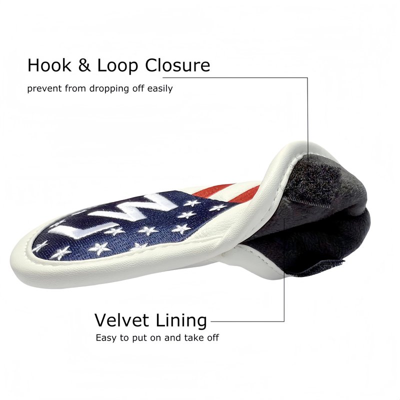 US Flag Golf Iron Covers Premium Leather Iron Head Covers Set Golf Headcovers for Irons #4 5 6 7 8 9 PW SW AW LW Wedge Iron Club Covers fits for Most Brand