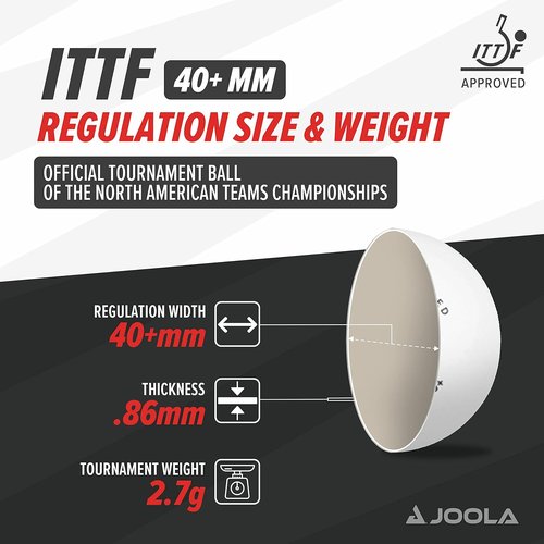 JOOLA Prime 3-Star ABS Table Tennis Balls - High-Quality, Durable Design | Perfect for All Skill Levels