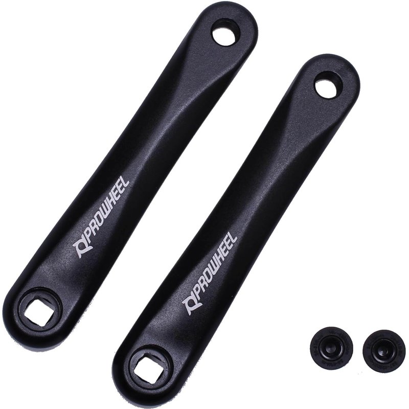 Prowheel One Pair Bike Crank Arm Available in Square Hole,152MM/160MM/165MM/170MM/175MM Alloy 6061Black Crank Arm for e-Bike Electric Bike e Bicycle