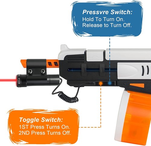 Bug Salt Gun Laser Sight - Red Dot Beam Compatible with Gel Ball Blasters | Includes 2 Sets of Batteries