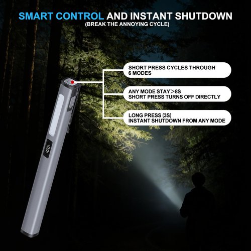 CHICES 2PACK Pen Light Rechargeable Flashlight - COB Small Portable 6 Modes LED Waterproof,Pocket Clip for Home,Car,Emergencies, Inspection,Working,Repair