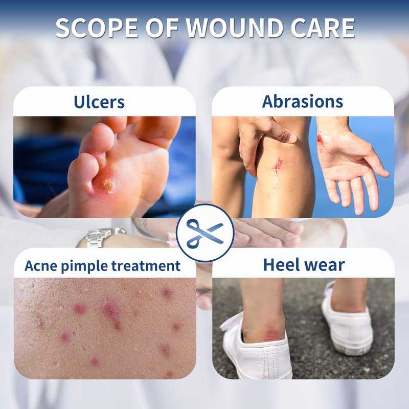 Polynew 2" x 2"-20 Pack Extra Thin Hydrocolloid Dressing for Light Exudate, Hydrocolloid Patches Waterproof Wound Dressing, Adhesive Hydrocolloid Bandages, for Pressure Ulcer, Bed Sore