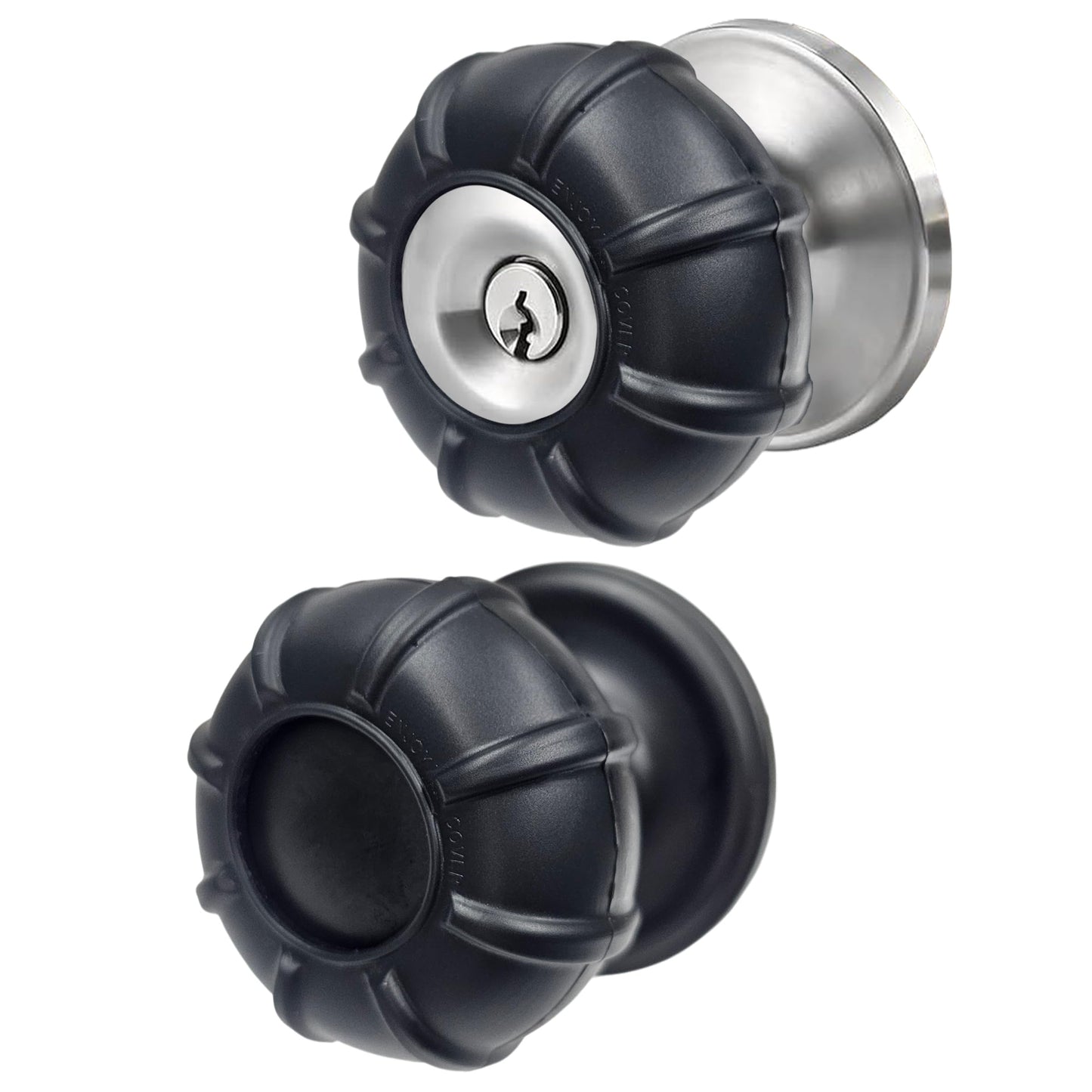 Enjoy Cover | 2 Pack Upgraded Ergonomic Design Door Knob Cover Grips, Non-Slip, Arthritis and Senior Living Aids, Universal Size (Black)