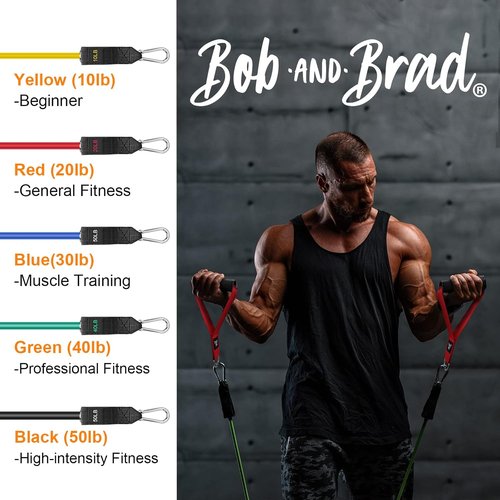Bob And Brad Resistance Bands Set - Stackable 125-150 lbs Heavy Duty Workout Bands with Handles, Door Anchor & Ankle Straps for Home Gym Fitness