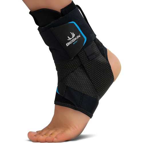 APX Ankle Brace - Adjustable Compression Support for Sprains | Figure-8 Wrap, No Lace Design, Medium
