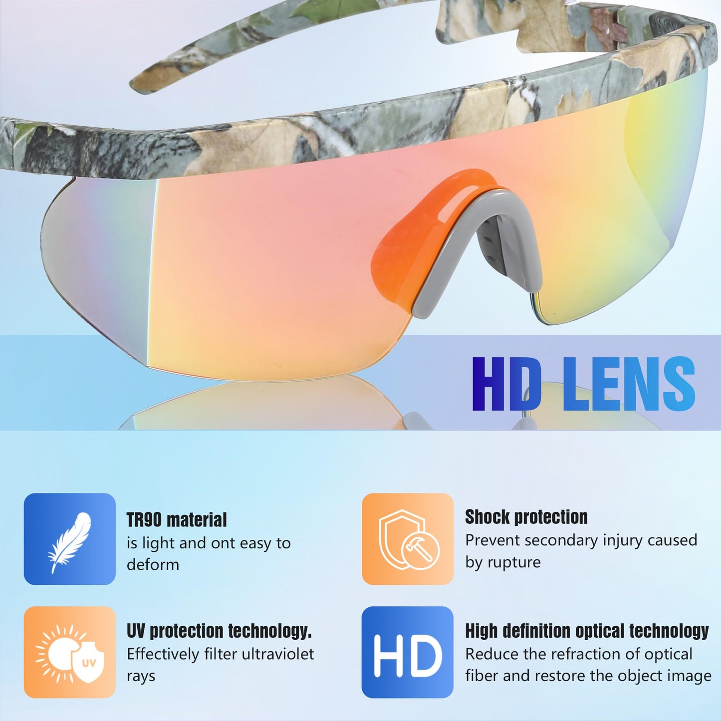 OZOKSKS Polarized Sports Sunglasses, Wavy Design cycling sunglasses-Women-Men, Cycling Sun Glasses UV Protection Driving Fishing (Grey Frame Red Lens)
