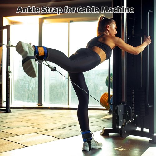 ELEAMY Ankle Straps for Dumbbells - Versatile Foot Attachment for Weight Lifting & Leg Extensions