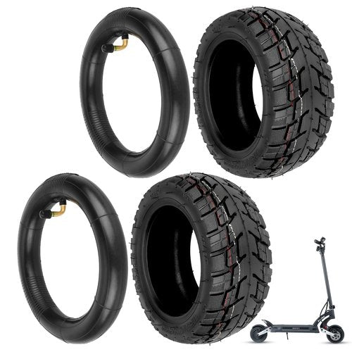 LUCK4U 8x3.00-5 Off Road Tire with Inner Tube 8 Inch Tubeless Tire for Kaabo Mantis 8 Electric Scooter Accessories Rear Front Tire Anti-skid Shockproof (2 Set), black