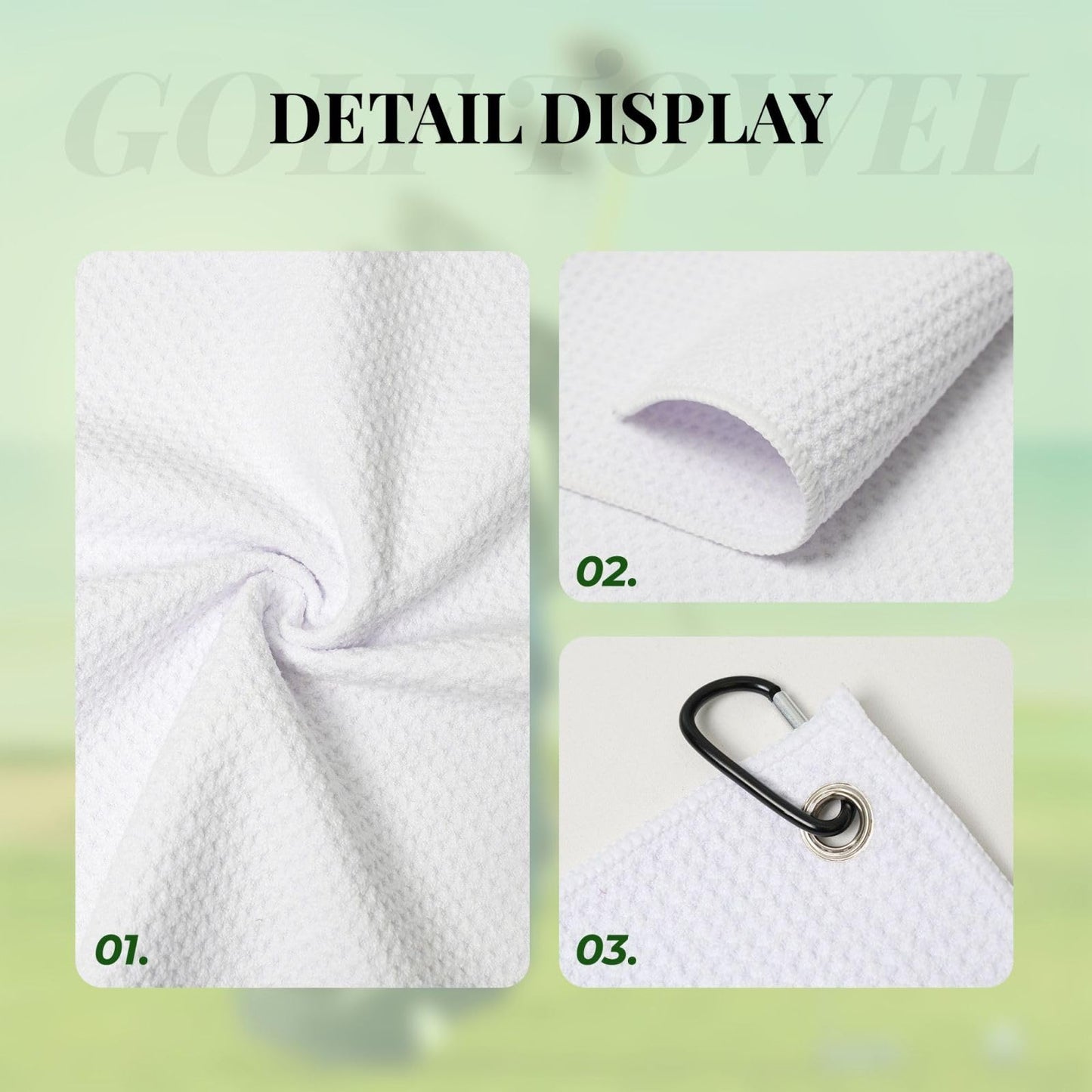 hsbolediy Golf Towels for Men Golfers 16"x24", Flower Blue Floral Yellow Custom Golf Towel Gifts Accessories for Golf Bags