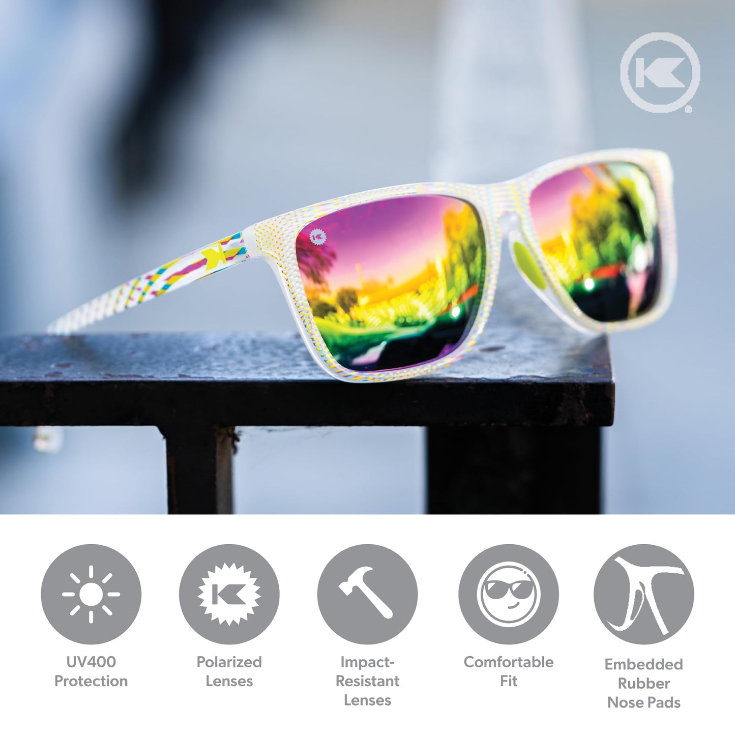 Knockaround Square Polarized Sunglasses for Men & Women - UV400 Protection
