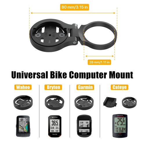 for Garmin Stem Mount - Adjustable Out Front Bike Computer Mount for Wahoo Stem, Road Cycling for Garmin Bike Computer Compatible with Wahoo Elemnt, Bryton, Cateye (Black)