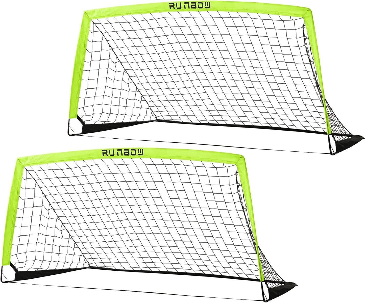 RUNBOW Kids Soccer Goal - 6x4 FT Portable Folding Net with Carry Bag for Backyard & Indoor Training