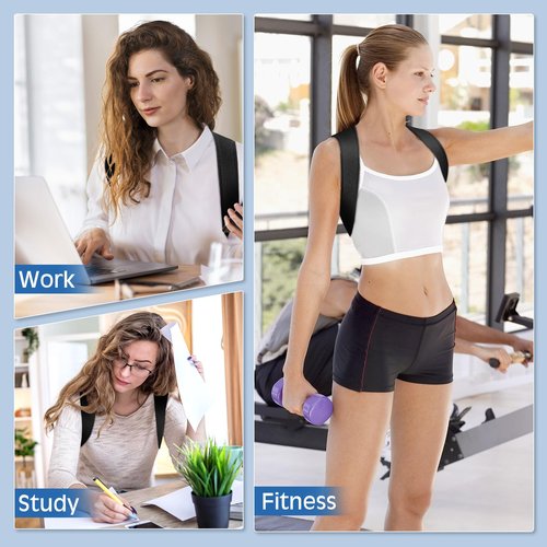 sundpik 1PCS Posture Corrector for Women and Men, Adjustable Upper Back Brace, Spine Support Straightener, Neck, Shoulder, Back and Lumbar Pain Relief, Comfortable & Breathable