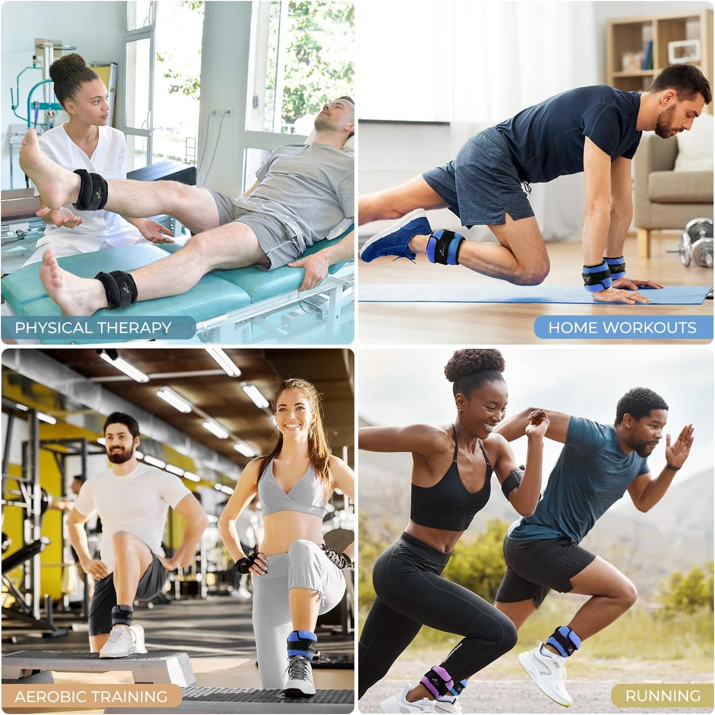 Sportneer Adjustable Ankle and Wrist Weights - Comfortable Fit for Walking, Running | 1-7 lbs / 1-10 lbs Set