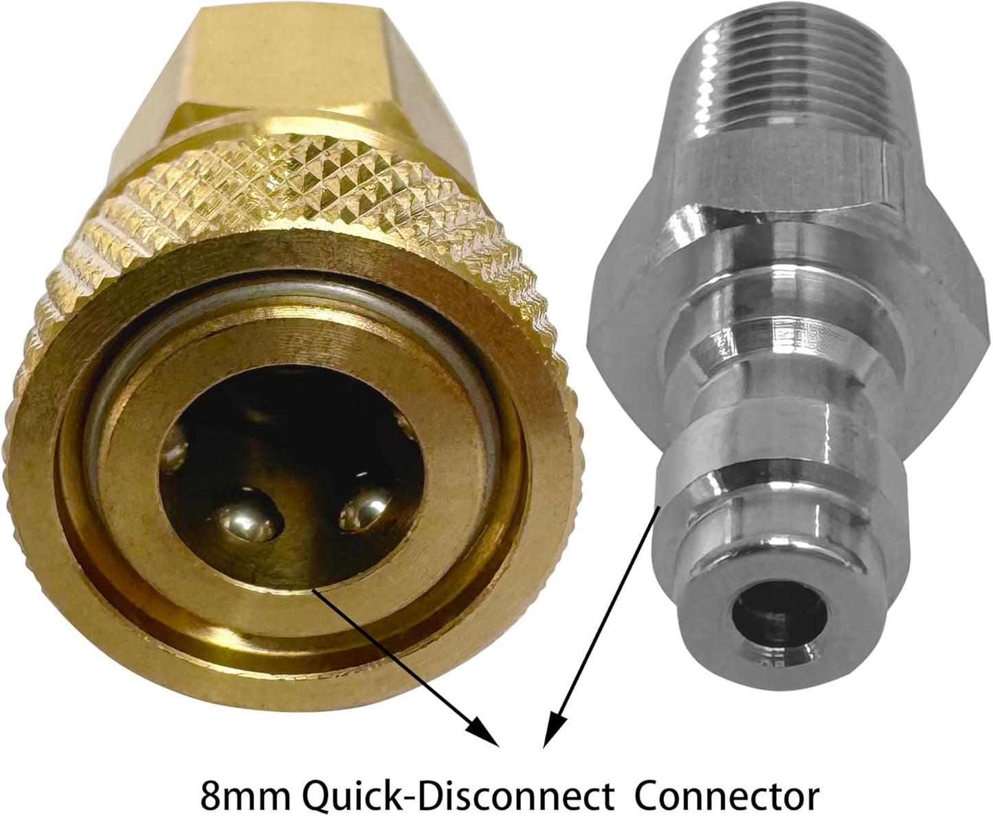 Skiennix Quick-Disconnect Set | 1/8 NPT Female Connector & 8mm Male Plug - Copper & Stainless Steel