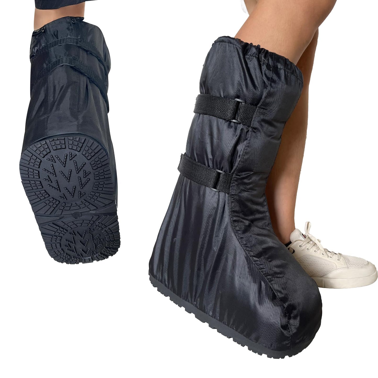 FONOFOX Waterproof Boot Cover for Medical and Orthopedic Boots, Heavy-Duty Non-Slip Sole, Reusable Shoe Protector for Rain, Snow, Beach, Garden, Indoor & Outdoor Use(Medium)
