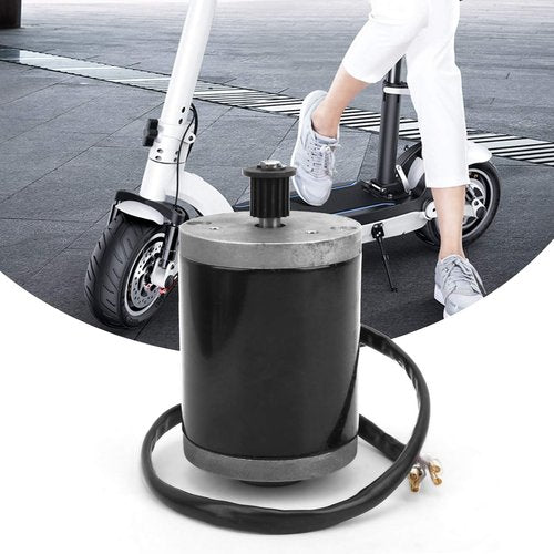E-Scooter Brushed Motor, 12V 100W High Speed Brush Motor with 384 Pulley Belt Electric Motor for Electric Scooter Electric Modification Accessories