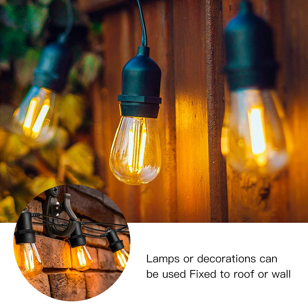 Elrswy 40Pack,Light Hanger Hooks,String Light Hooks,Screw-in Hooks for Hanging String Lights and Wire,Plants,Wind Chimes,Plastic,Black, Wall, Hooks-SQ-01