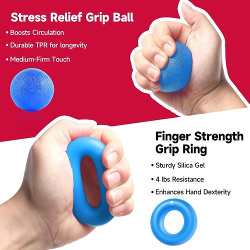 FitBeast Grip Strengthener Kit - 5 Pack Adjustable Resistance Hand Grips for Forearm Strength