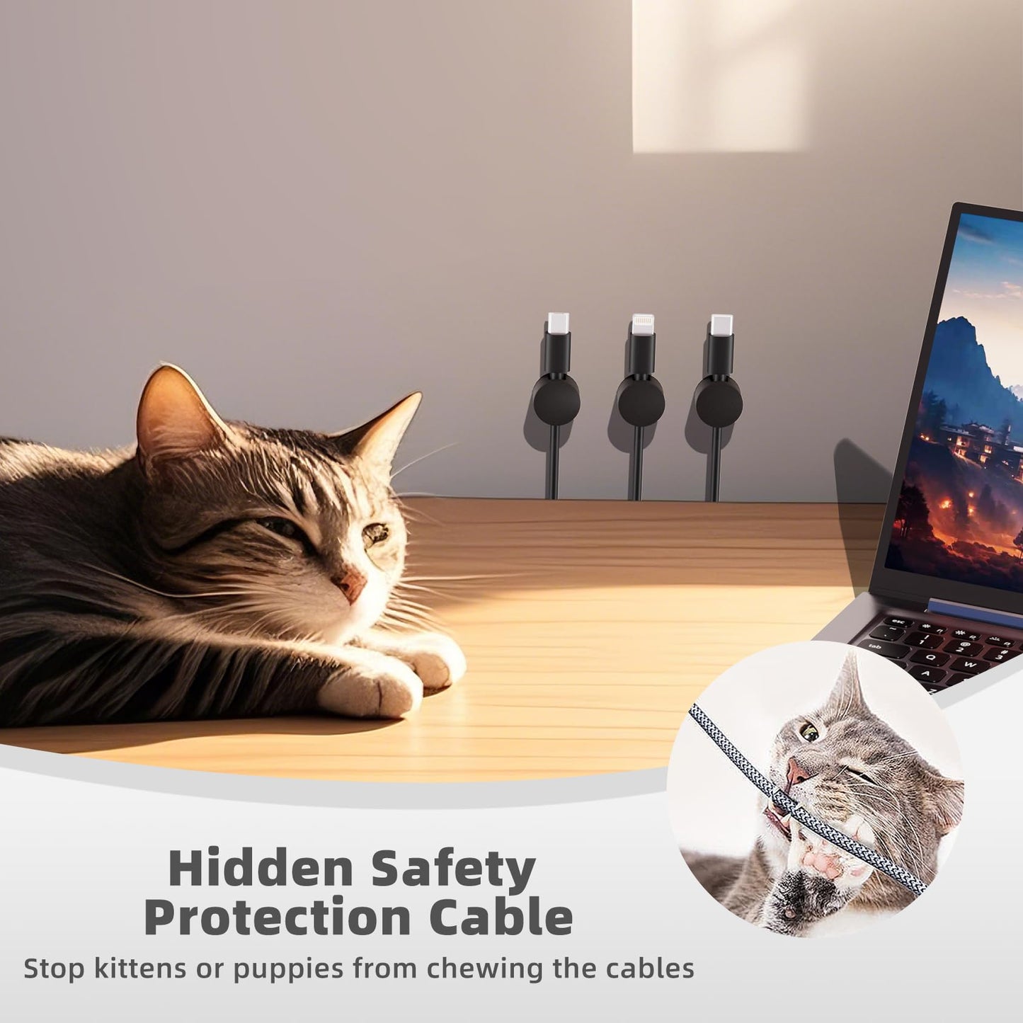 Viaky 8-Pack Magnetic Cable Holder Black, Self Adhesive Silicone Magnet Cable Straps, Strong Cord Holder for Phone Charge, Wire Management for Nightstand, Wall, Office, Home, Car, Desk