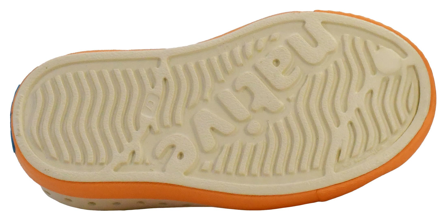Native Shoes Unisex-Kids Jefferson Sneakers, Bone White/Papaya Orange, 5 Toddler