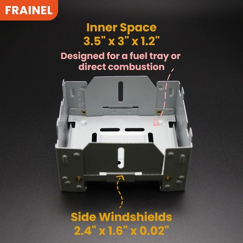 FRAINEL Mini Pocket Stove – Foldable German Style Emergency Furnace, Lightweight Portable Camp Stove for Backpacking, Snow Camping, Survival, Outdoor Cooking | Winter Picks