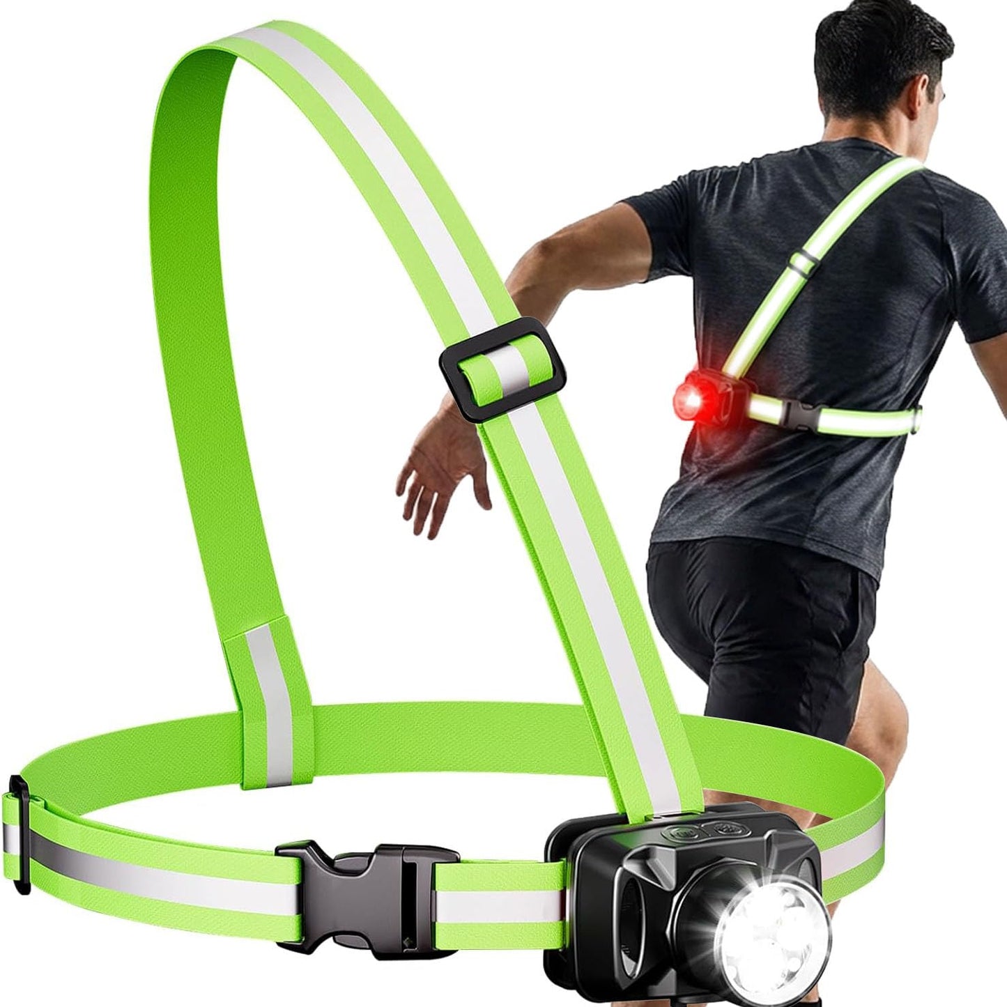 1000LM Running Lights for Runners, Reflective Runming Vest with LED Lights