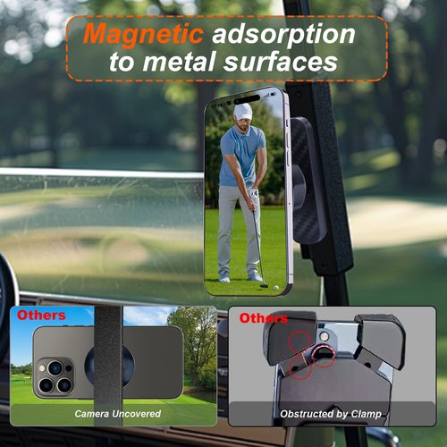 FOWIDALIXG Golf Cart Accessories Magnetic Phone Holder Golf Essentials Gadgets Gift for Friend,Men,Women Compatible with MagSafe iPhone 12-17 for EZGO Club Car Yamaha Icon
