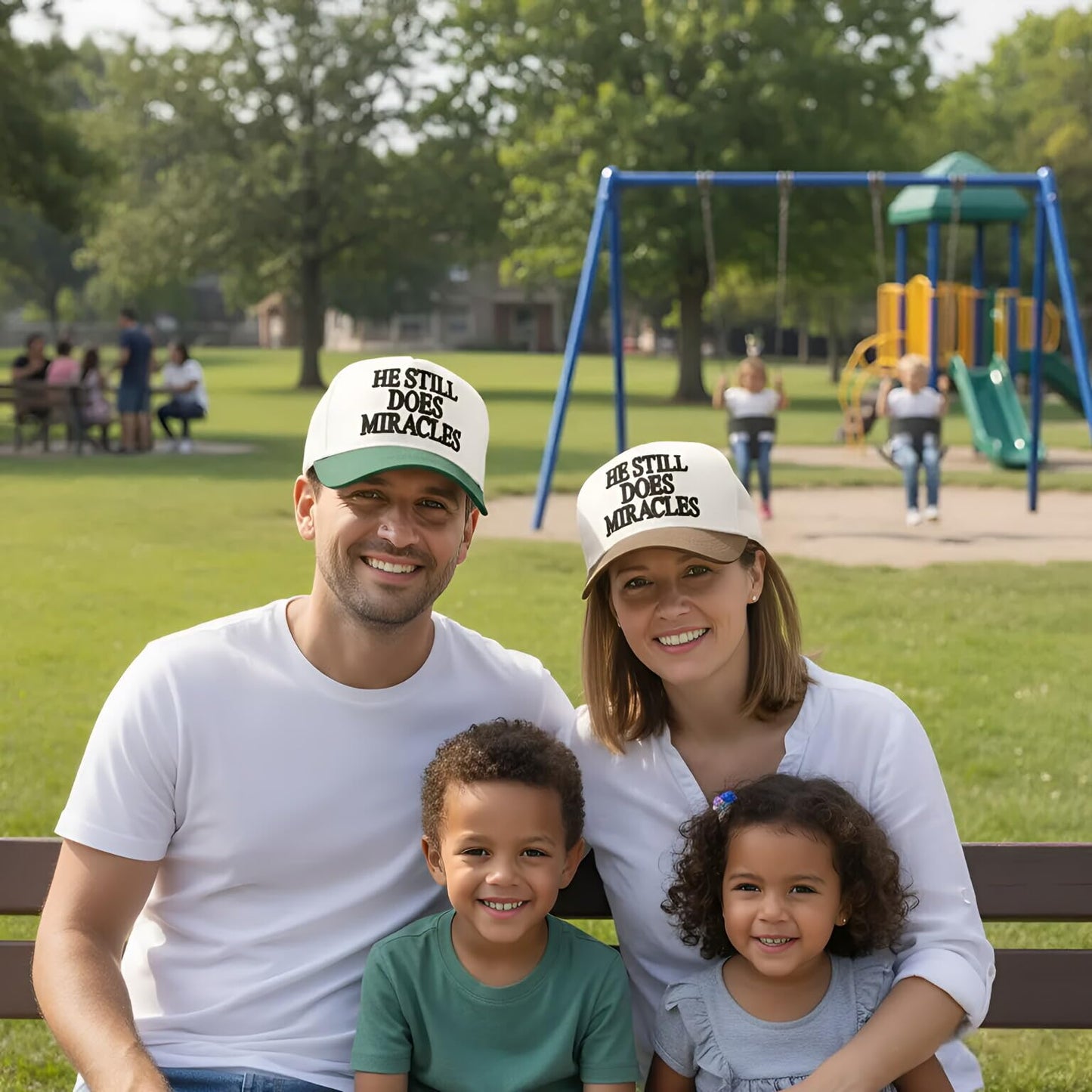 He Still Does Miracles Hat for Women Men, Embroidered Christian Trucker Hat, Two Tone Adjustable Snapback Baseball Cap,White/Brown