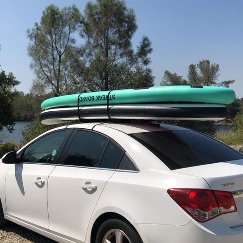 WONITAGO Soft Roof Rack Pads with Single Wrap-Rax Straps and Storage Bag, Universal Car Roof Rack for Surfboard, Kayak, SUP Paddleboard, Canoe, 28" (Pair)