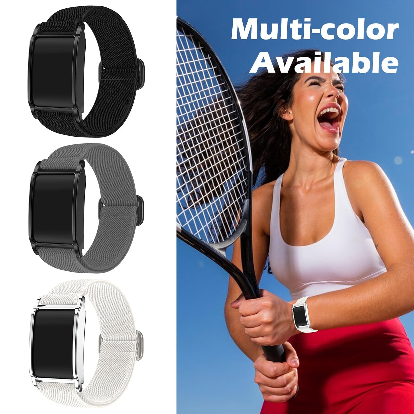 Anpzband Nylon-Strap Compatible-With Whoop-4.0 Band - Adjustable- Breathable Replaceable Wristband, Stretchy Sports Bands for Men Women, 24cm Wristband for Hiking/Running/Outdoor