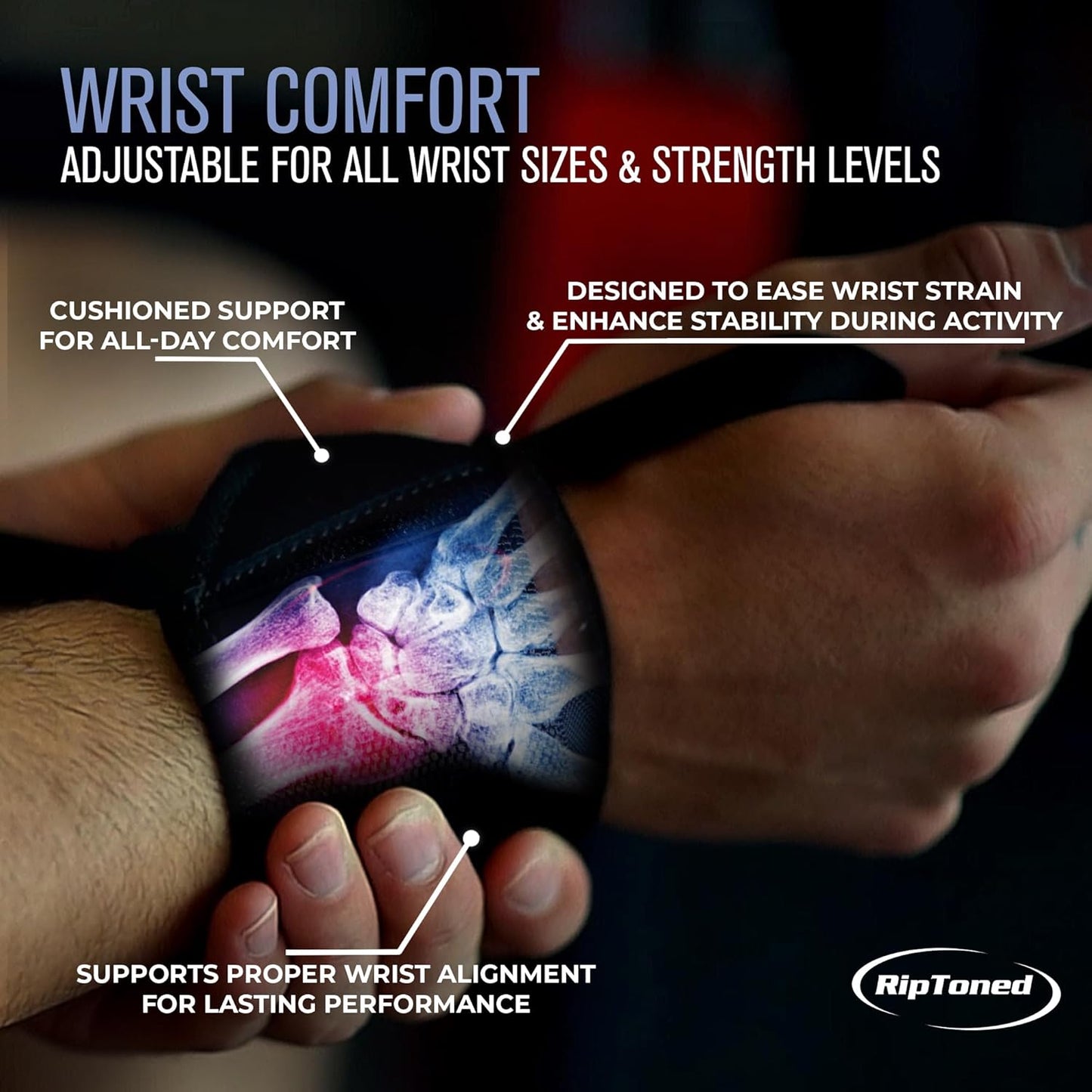 Rip Toned Wrist Wraps - USPA & USAPL Approved 18" Weightlifting Straps | Adjustable, Durable Support for Men & Women